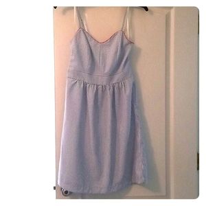 Light blue seersucker summer sundress